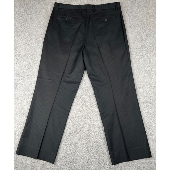 Porto Filo Extra Fine Dress Pants Polyester Men’s Size 34-36x27.5 Color Black - Picture 2 of 13